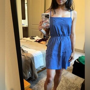 Urban Outfitters blue dress, open back, with pockets, size small.